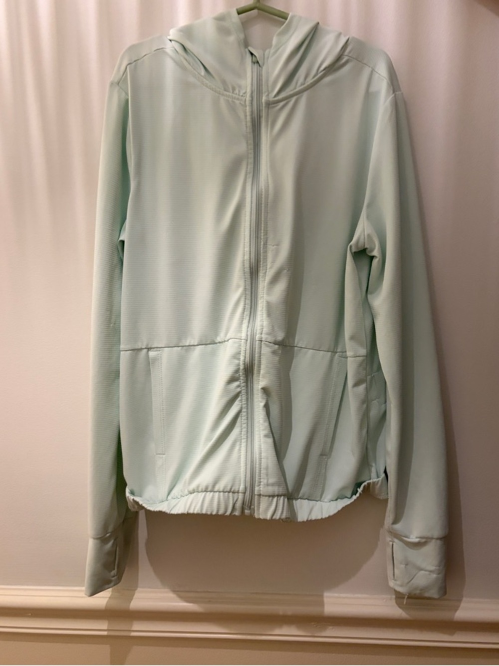 90 Degree By Reflex Girls Light Mint Green Zip-Up Hoodie
